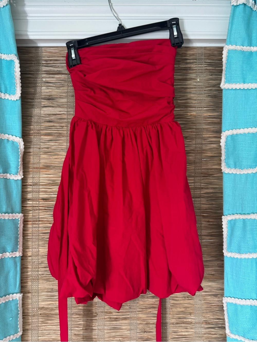Amanda Uprichard Strapless Red Bubble-Hem Dress